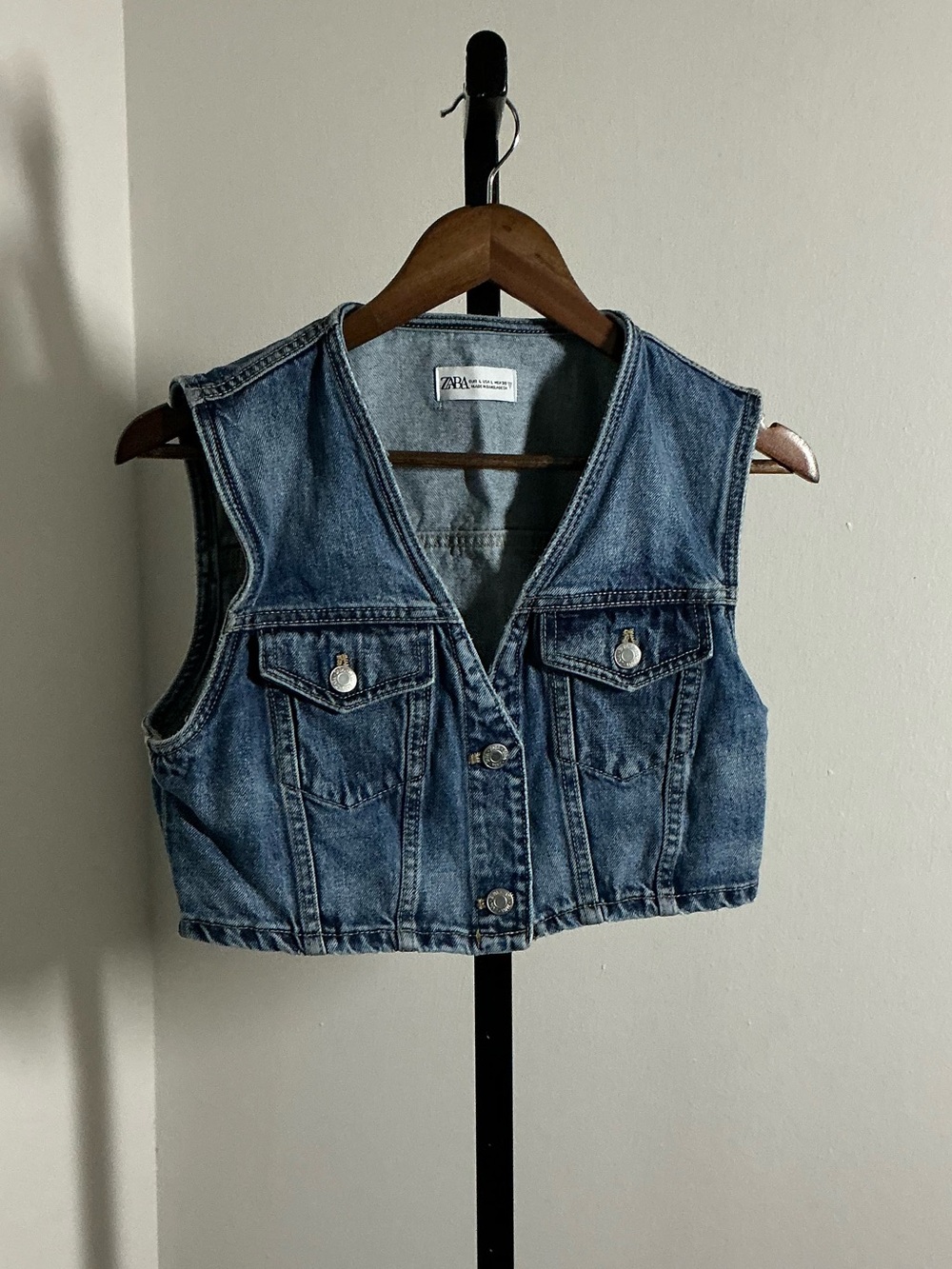 Zara | Cropped Denim Vest